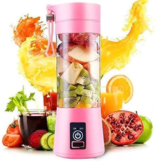 6 Blades Electric Blender Mini Portable Juicer Usb Rechargeable 380ml  (random Color)