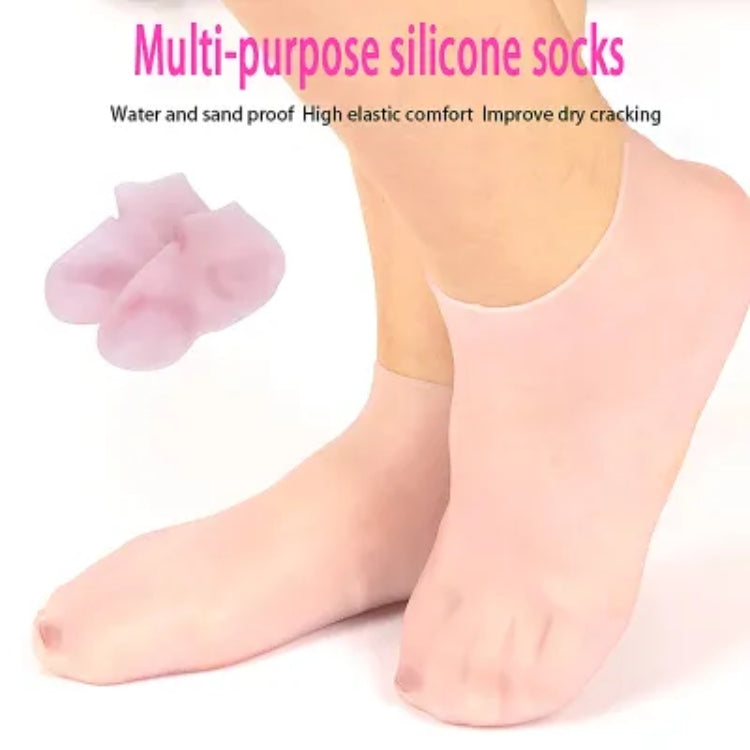 Silicone Jelly Socks Gel Moisturizing Socks Foot Care Protector Silicone Moisturizing Gel Heel Socks 1 Pair / Silicone Heel Pad Waterproof For Foot Care / Multi-purpose Socks