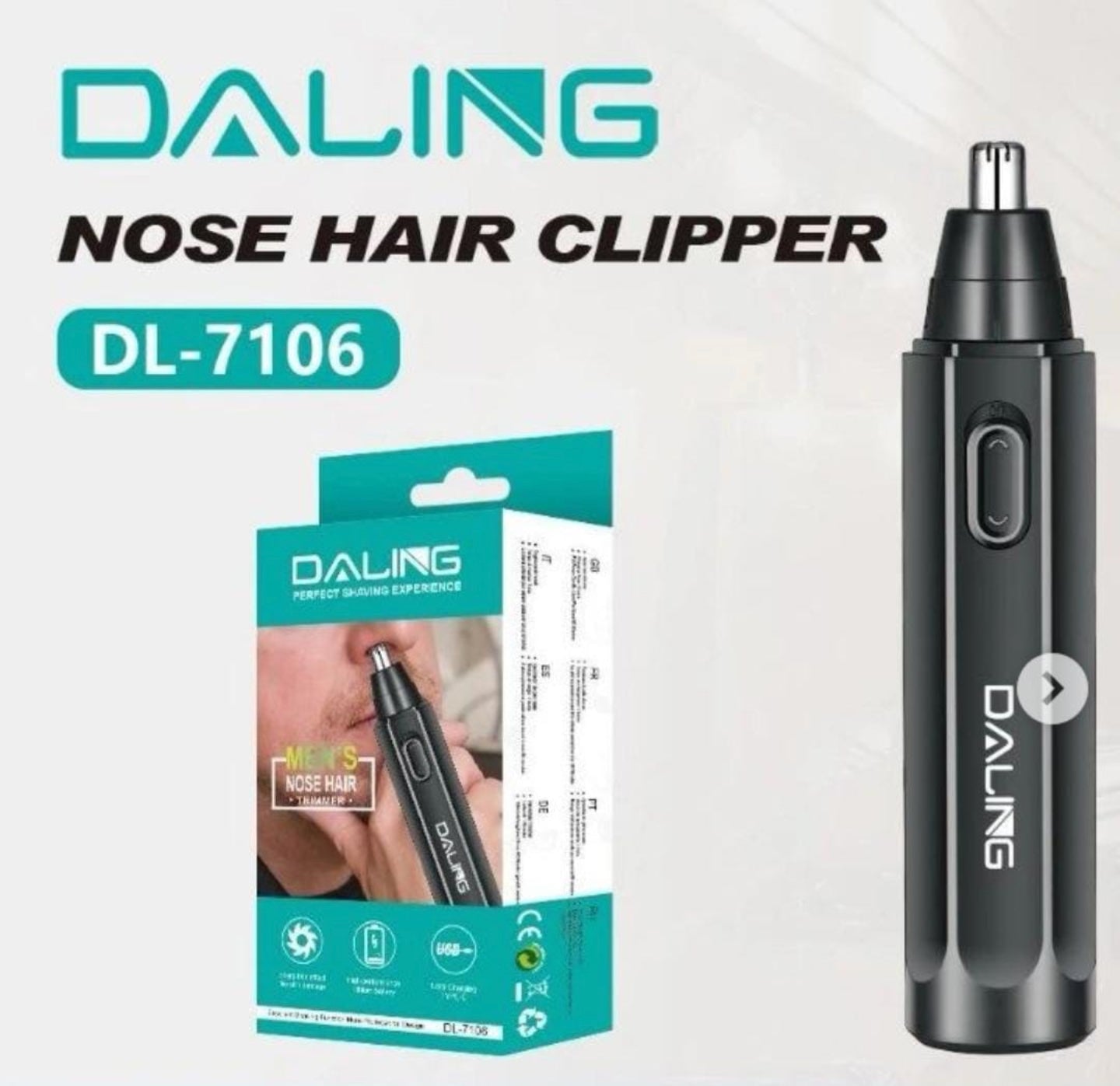 Daling DL-7106 Nose Hair Outline Trimmer – Professional Nose and Ear Hair Trimmers, Electric Nose Hair Cutter, Stainless Steel Blades,Portable Grooming Tool, Battery Operated Trimmer , nose trimmer , trimmer , grooming kit ,trimmers, clippers