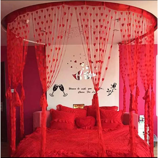 Red Heart Wire String Blinds Curtain