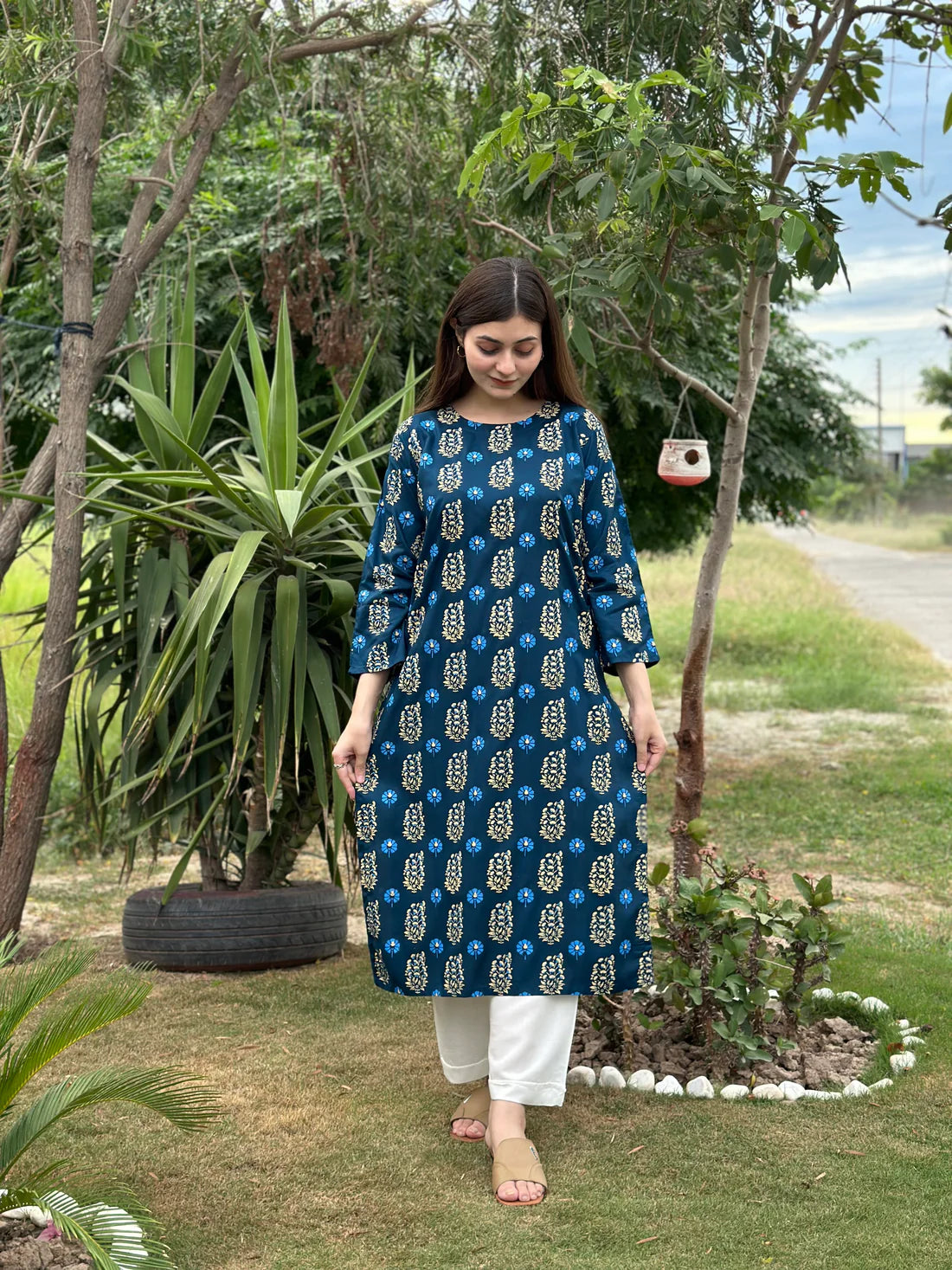 2pcs printed Stitched Suit Stone Winter linen Suit WINTER COLLECTION