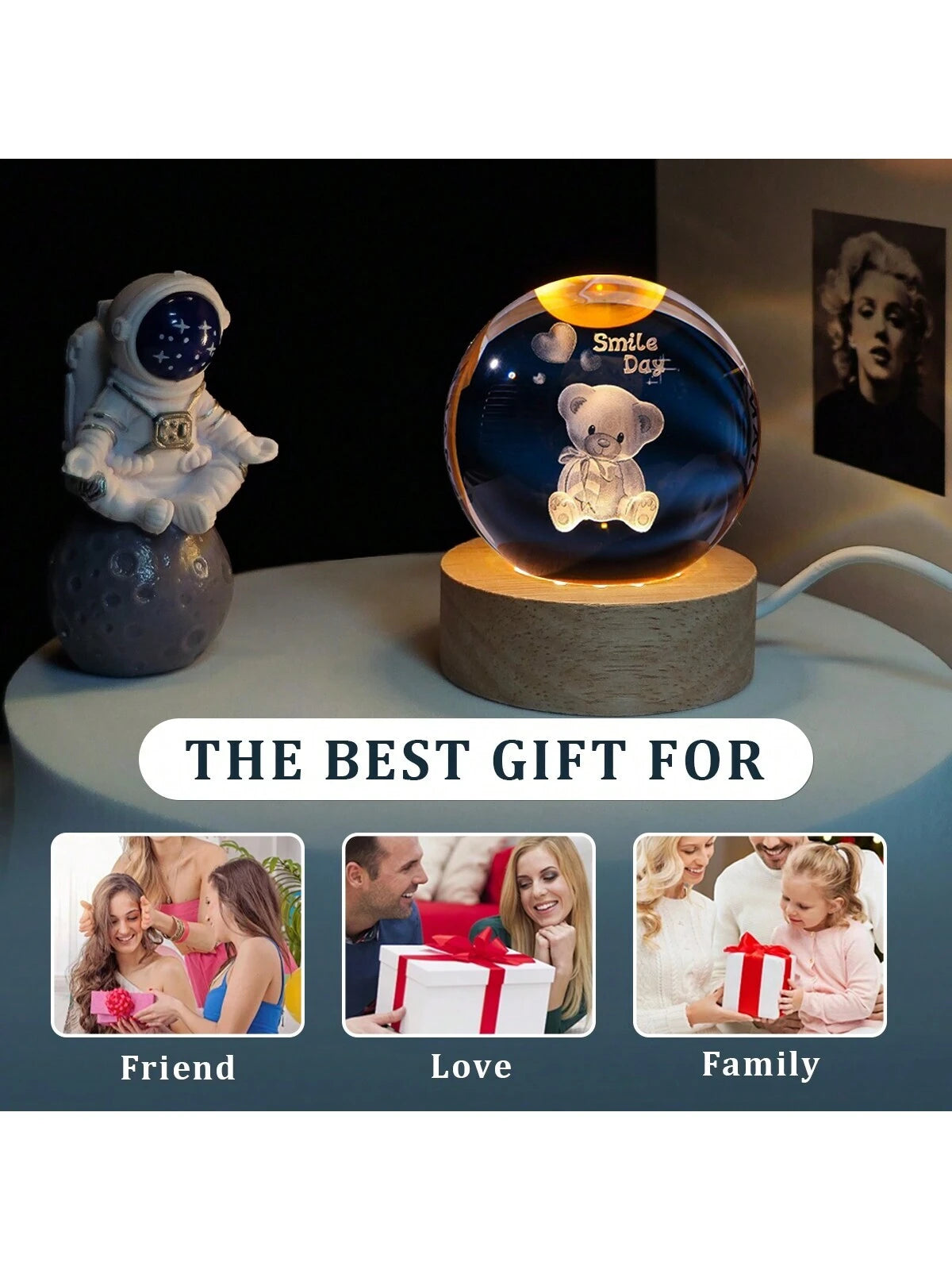 RGB Glowing Crystal Ball Night Light | Warm &amp; Romantic atmosphere for your home and room