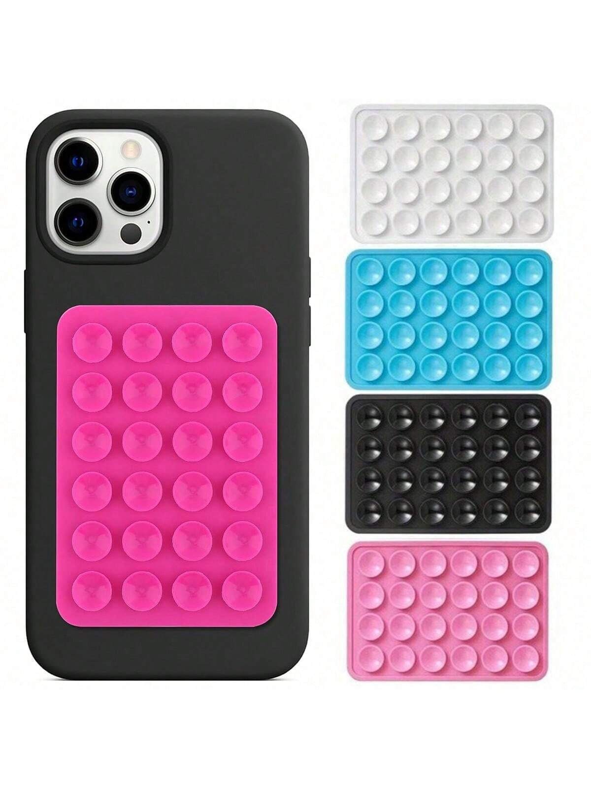 Square Single Side Suction Cups Cell Phone Holder Universal Leather Case Silicone Pad (Random Colour)