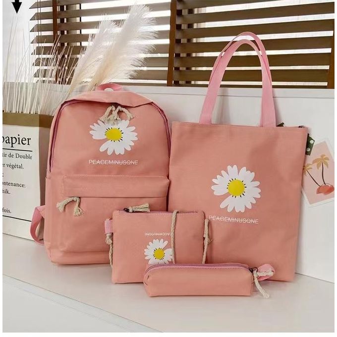 4-Piece School Bag Set Daisy Flower  Backpack Set Stylish &amp; Practical new arrival 2024