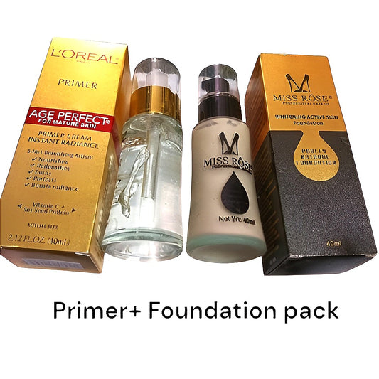 Liquid Miss rose Foundation and L'Oreal Primer Pack