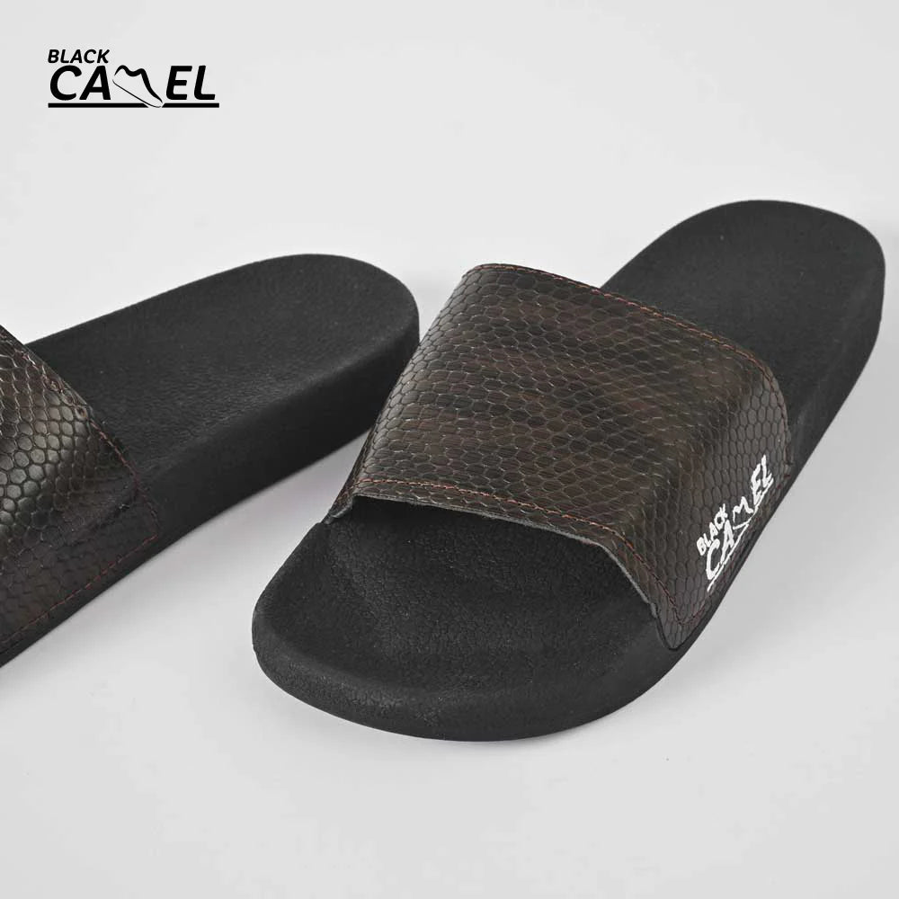 Black Camel Cobra texture slide (Cimahi - Brown/White 39-44)