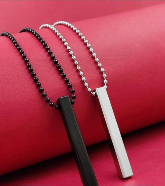 Pack Of 2  Boys Bar Necklace Materials Stainless Steel