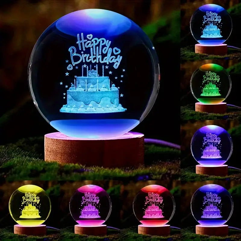 RGB Glowing Crystal Ball Night Light | Warm &amp; Romantic atmosphere for your home and room