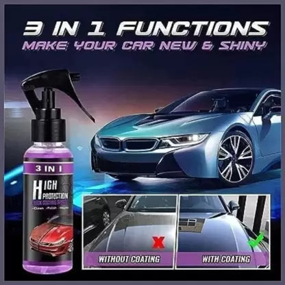 3 In 1 High Protection Quick Car Coating Spray, Ceramic Car Coating Spray Crystal Coating For Car   (100 Ml)