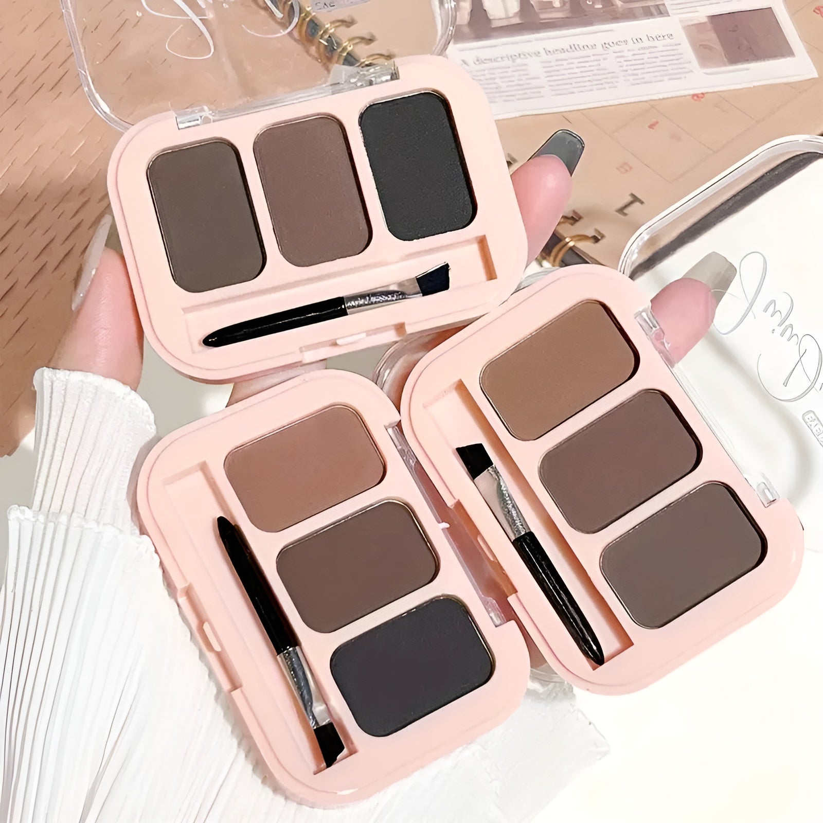 MEIYA EYEBROW POWDER 3 COLORS  Beauty Eyebrow Palette Beauty Eyebrow Palette Brush Inside