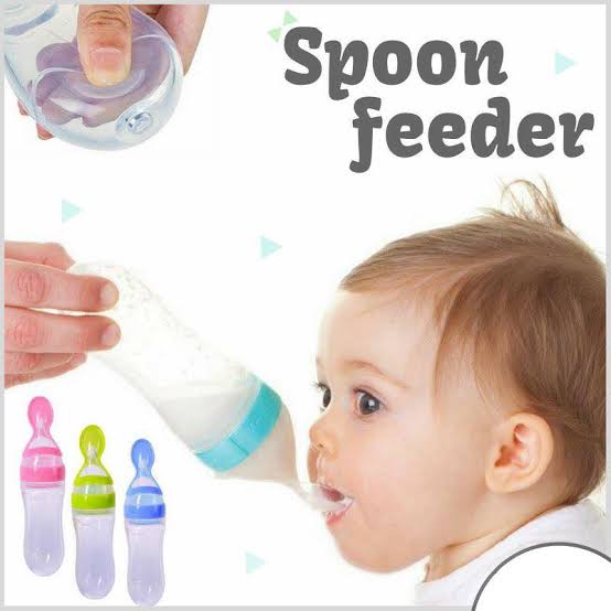 Silicone Baby Spoon Feeder Bottle Feeding (Random Color)