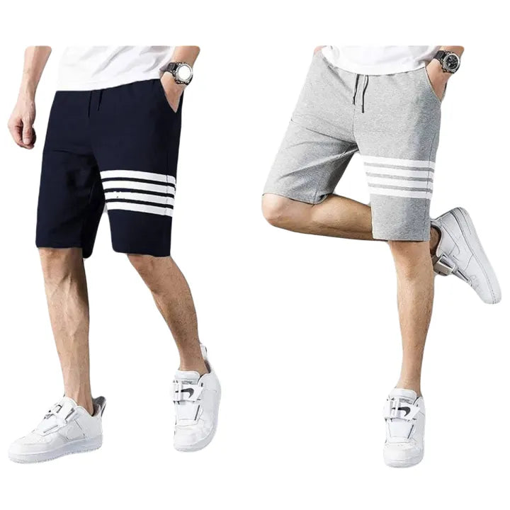 Pack of 2 Lining Stripe Style Fashion short For Mens (Black &amp; Grey)