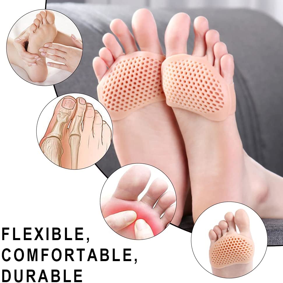 Silicone Gel Half Toe Heel Sleeve | Forefoot Insole Shoes Pain Relief Pads for Men and Women