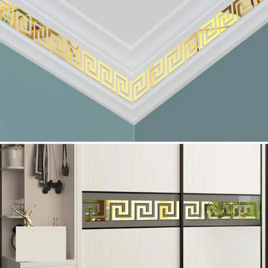 Building Border/Versace Border/ Versachi Border Acrylic Mirror Sticker with Adhesive for Wall Decor and home, Office Decor Wall Stickers