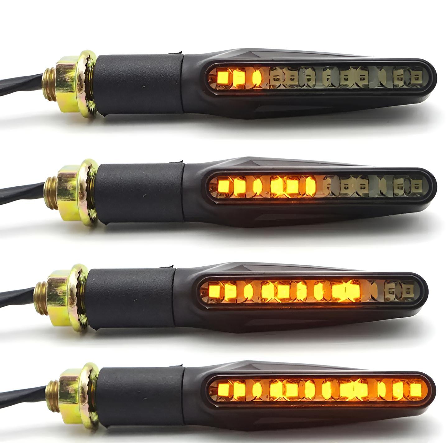 Pack of 2 pair(4pcs) - Audi Flow Style Led Motorcycle Turn Signals Indicator Amber Light