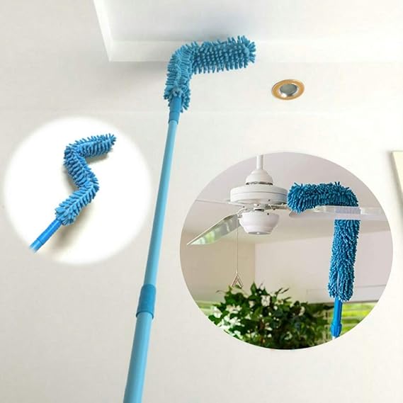 Micro Fiber Fan Duster Flexible Duster With Telescopic Stainless Steel Handle for Fan Cleaning Specially (random color)