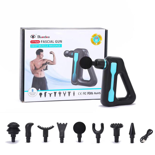 (NW00015) Fascial Triangle Massager, Muscle Massage different speeds level 8X Heads Cordless Rechargeable(Random color)