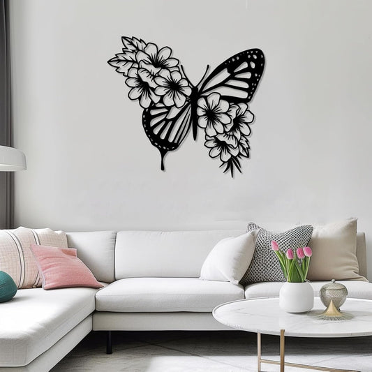 Home Decor Flower Butterfly Wooden Wall Art