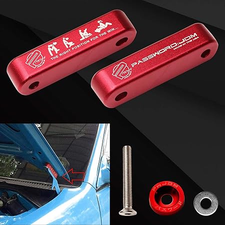 Car Hood Spacer Riser Kit | Vehicle Hood Bonnet Vent Space Modification Kit, Aluminium Alloy Billet