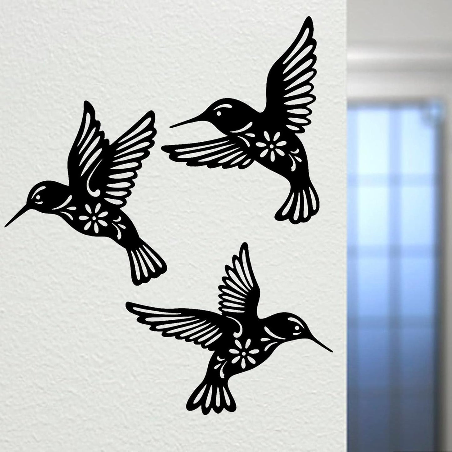 Wall Art Humming Birds 6pcs Wooden Wall Decor