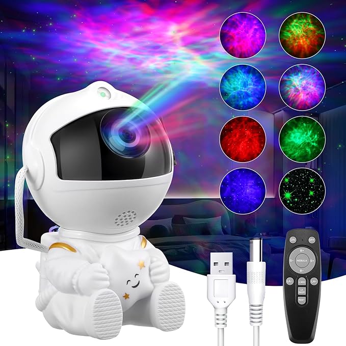 Astronaut Galaxy Projector Lamp | LED Night Light Decoration for Bedrooms - Electric