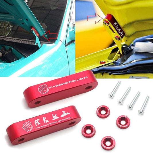 Car Hood Spacer Riser Kit | Vehicle Hood Bonnet Vent Space Modification Kit, Aluminium Alloy Billet