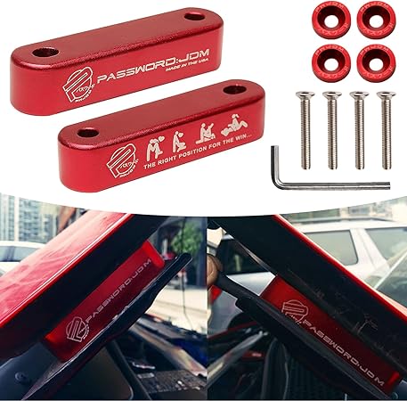 Car Hood Spacer Riser Kit | Vehicle Hood Bonnet Vent Space Modification Kit, Aluminium Alloy Billet