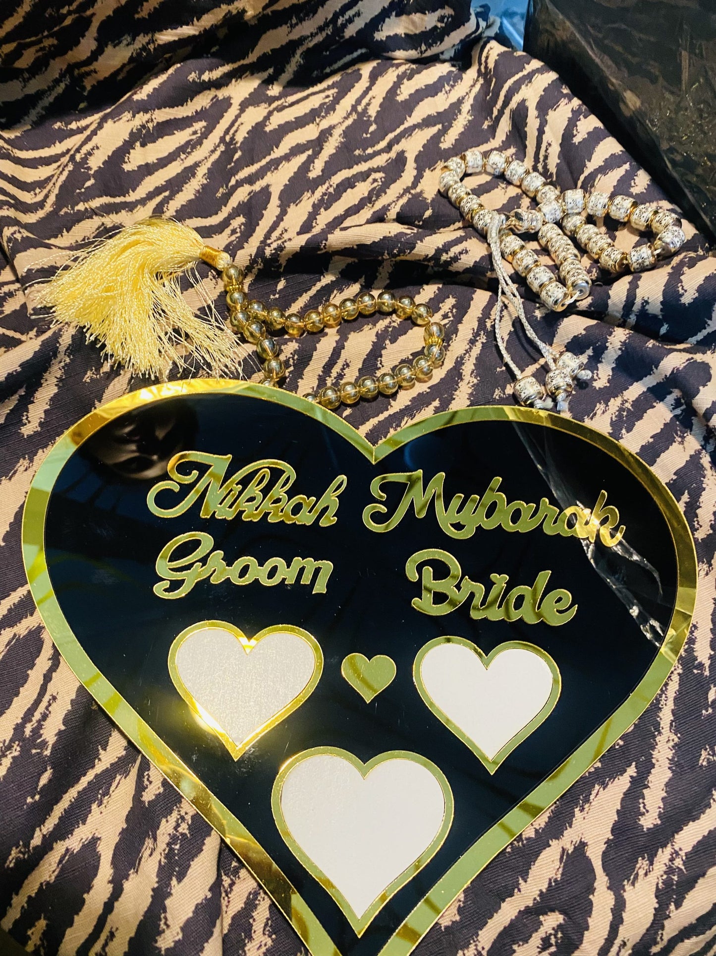 NIKAH THUMB BOARD HEART SHAPE, NIKAH REGISTERATION BOARD , ISLAMIC WEDDING SIGNATURE BOARD