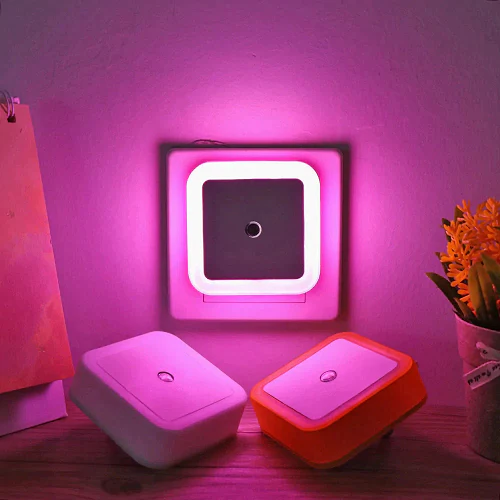 1 PC LED Night Light, Plug in LED Wall Lamp with Dusk to Dawn Sensor, Auto ON/Off Night Lights-Perfect for Bedroom, Children and Kid's Room (Pink Color)