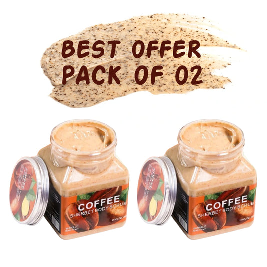 Pack Of 02 | WOKALI Coffee Sherbet Body Scrub 350ml-WKL692 - Exfoliating &amp; Hydrating Coffee Scrub