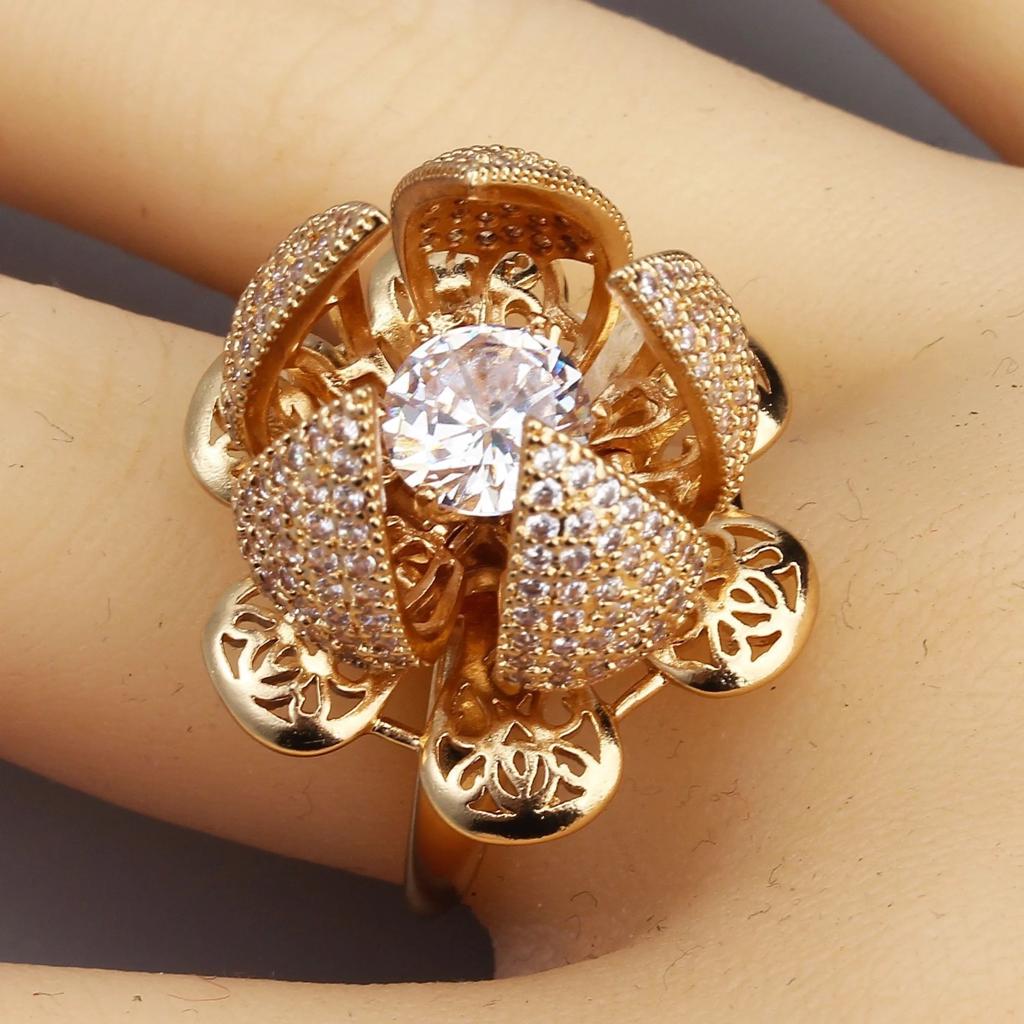 Flower 360 Rotation Bloom Ring For Women &amp; Girls Adjustable