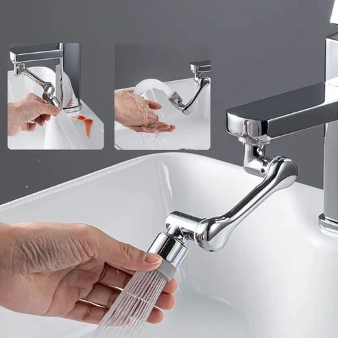 1080°Rotatable Faucet Aerator Bathroom Washbasin Tap Splash Filter Kitchen Faucet Extend Faucet Water Saving Bubbler Nozzle (Plastic)