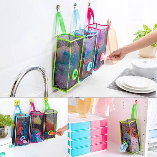 Plastic Shopping Bag Storage Basket Kitchen Accessories Reusable Grocery Potatoes Garbage Bag Holder