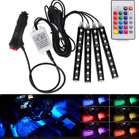 Interior light (with remote) 36 led RGB LIGHT strip Without button for bike/car/jeeb and all vehicles  (With Box Packing)