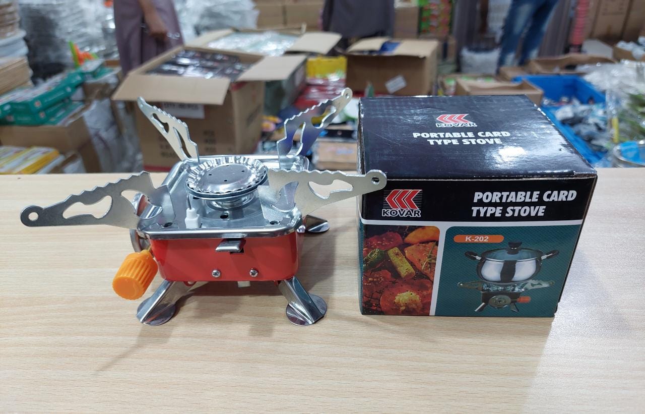 Mini Portable Square Stove for Backpacking Hiking Windproof Burner Camping Stove Foldable Stove for Outdoor picnic (without gas bottle)