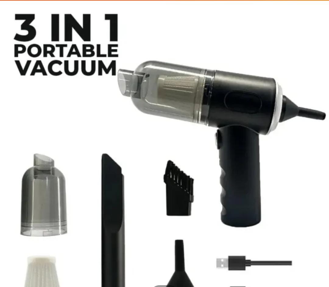 3-in-1 Wireless Handheld Vacuum Cleaner, Duster & Air Blower – Portable Cleaning for Car & Home