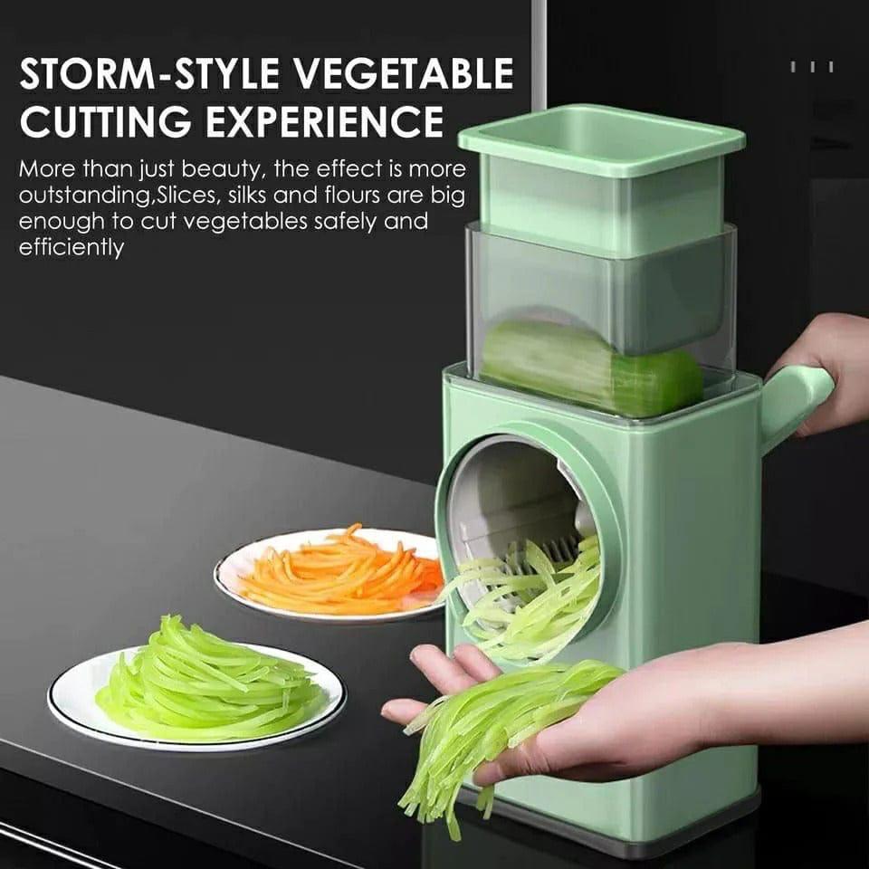 Vegetable Cutter Multifunctional Manual Rotary Cheese Grater Shredder - Wider Hopper Round Mandolin Drum Slicer Cutter for Kitchen (random color )