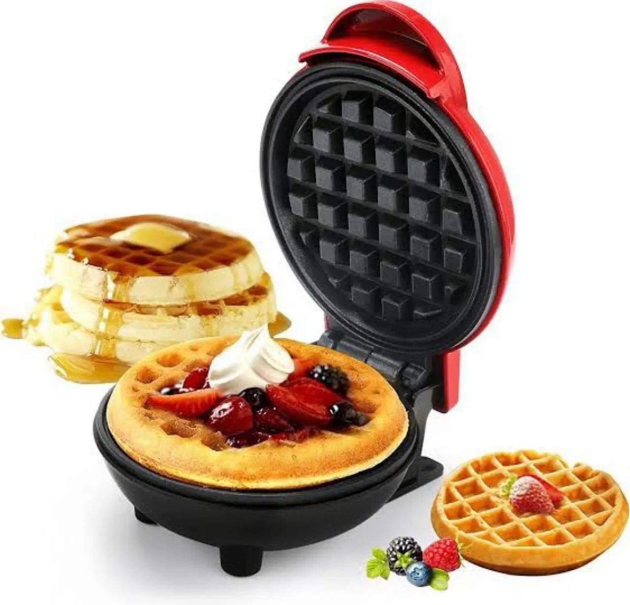 Mini Waffle Maker Breakfast Machine Non Stick Easy Clean  (random color )