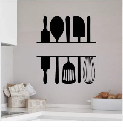 9 Different Piece Kitchenwares Wall Stickers Decorative Sticker | 12x12 inch each sticker