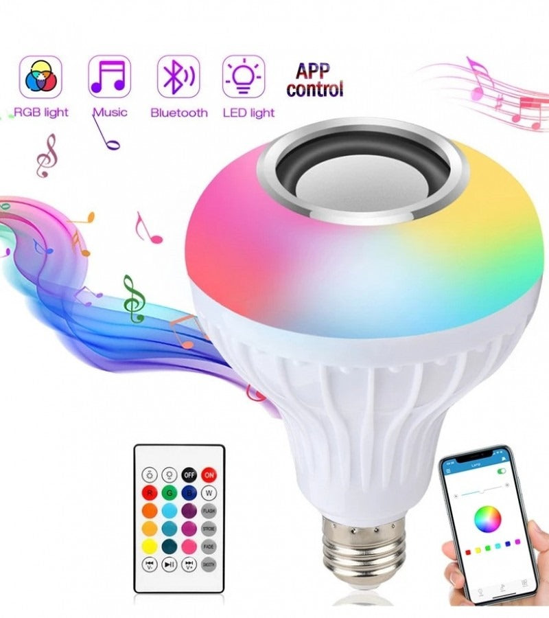 Smart LED Light Bulb with Built-in Bluetooth Speaker