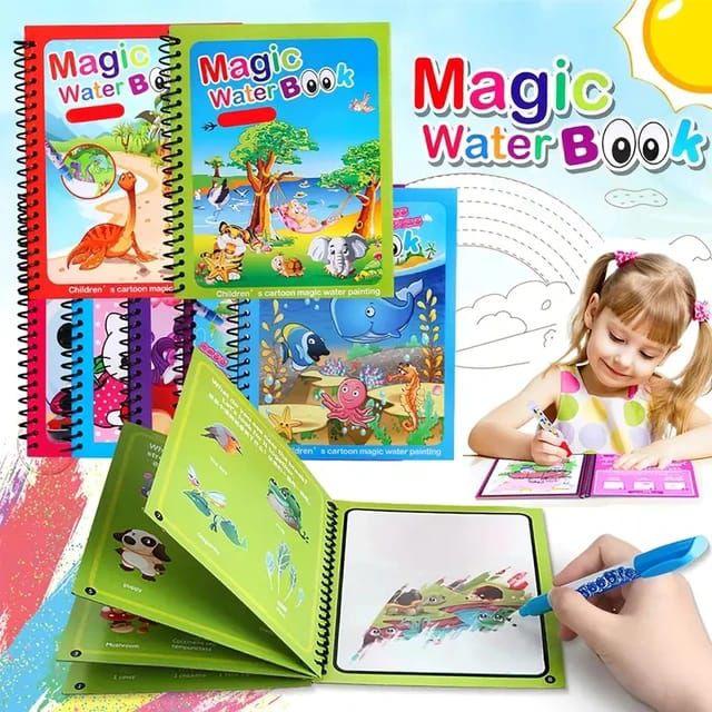 Magic Water Book Painting Drawing Coloring Board Book Magic Water Pen (random book )