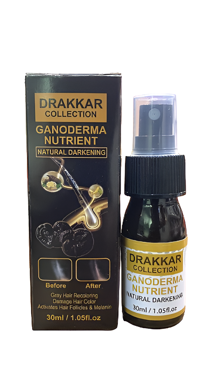 Anti-Greying Hair spray , Drakkar spray  for Hair, Organic Ganoderma, Inverted Essence for Grey Hair, Darkens Your Hair Naturally Without Damaging (30ML)