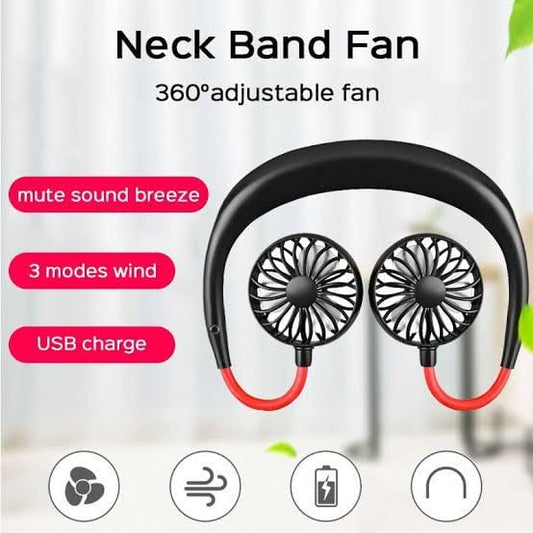 Mini Neck fan , Portable Wearable USB Rechargeable Personal Neck Fan, Cooler with 3 Speed,360 Degrees Free Rotation for Indoor Outdoor (random color)