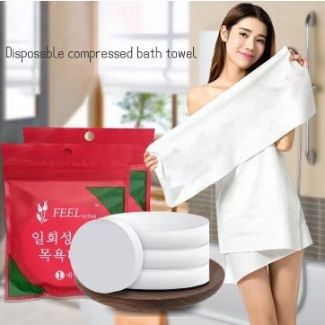 1 PCs of Compressed Bath Towels Disposable Face Towels Large Magical Towel Portable Travel Strong Water Absorption Large Travel Hotel Towels