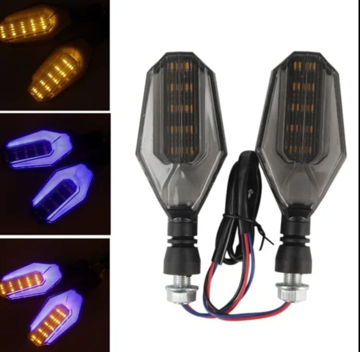 4Pcs Motorbike Universal LED Indicator With  DRL And Yellow Parking Light For all bikes (Random Color)