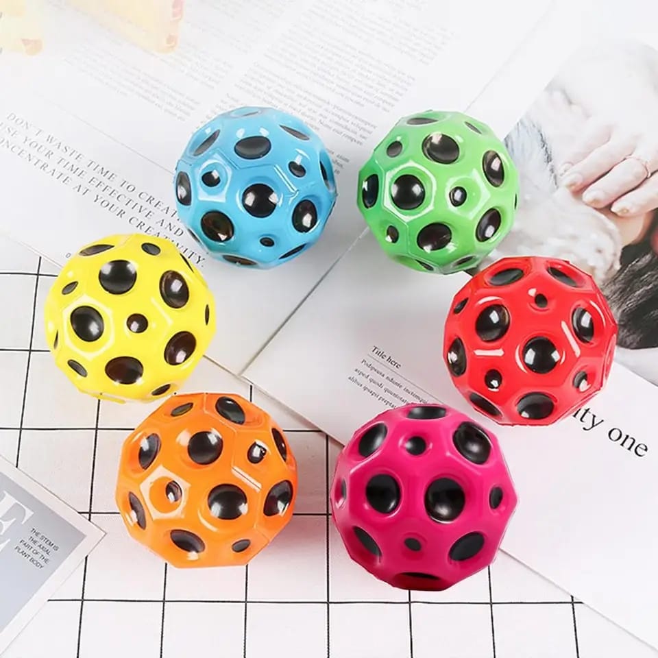 High Bounce Moon Anti Stress Ball | Ball Bouncing Ball for Children (Random Colors)