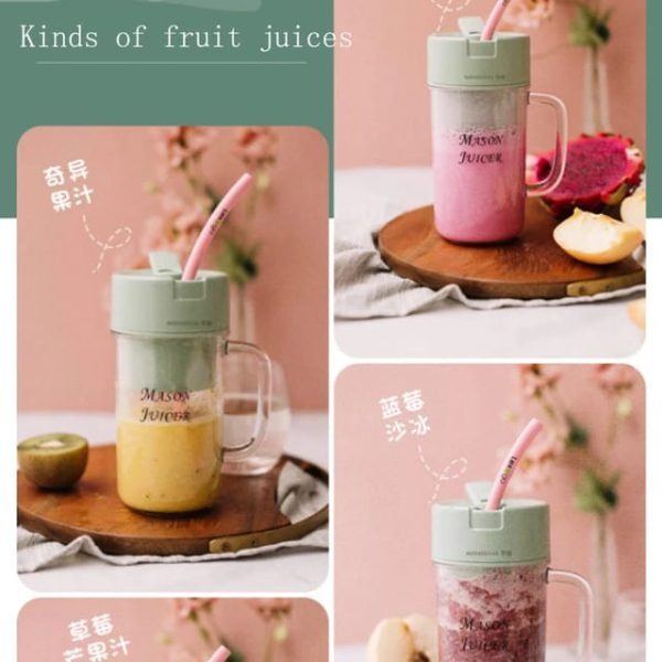 Portable Mini juicer Blender With Straw Cup | Juicer Portable Outdoor Juicing Cup | Home Mini Cordless Juicer (Random Color)