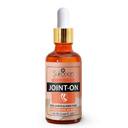 Sukoon Joint On Essential Oil Blend for pain in joints, back pain, arthritis pain, knee pain, tennis elbow, strains and sprains (30ml)