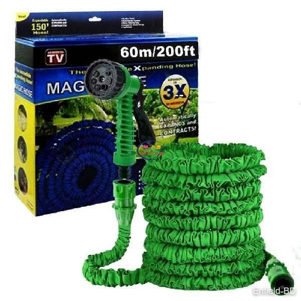 Magic Hose Pipe | Water Spray | Pressure Water spray Jet Gun |  Expandable, Flexible Garden Water Hose for Car Wash, Bike Wash, Home and Garden 200 ft (Random Color)