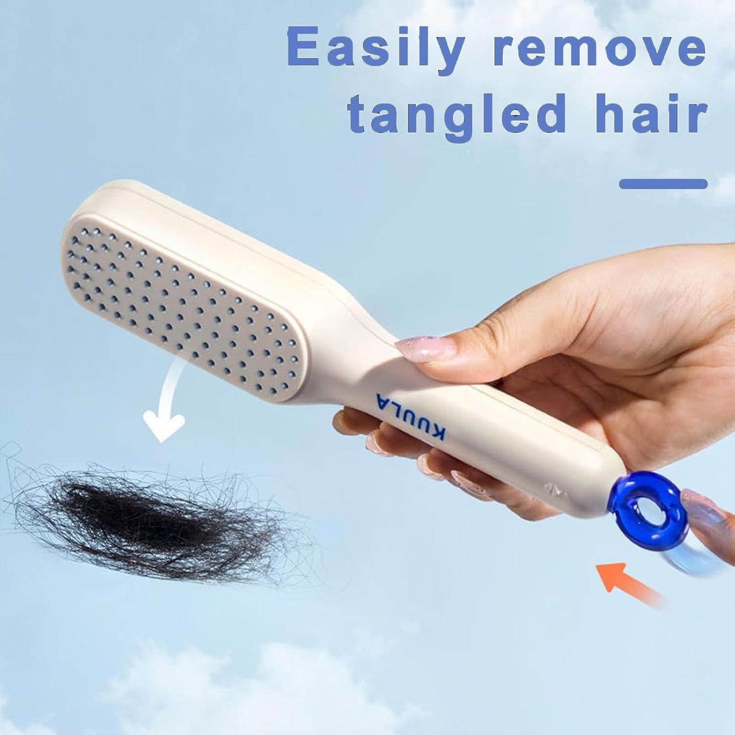 Self Cleaning Hair Brush, One-click Cleaning Telescopic Hair Comb – Without Box (random Color)